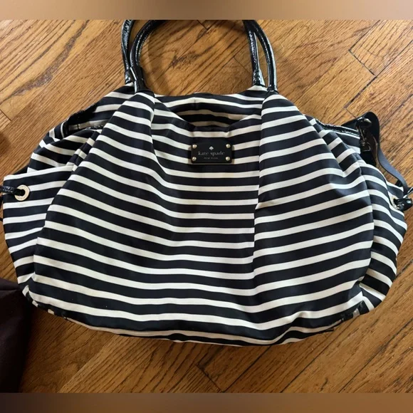 Kate Spade Black and White Striped Baby Bag - Picture 2 of 6